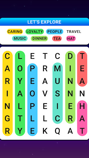 A vibrant illustration of a brain exercising with a word search puzzle, symbolizing mental agility and fun.