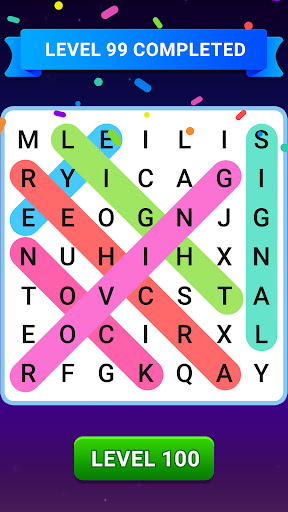 A vibrant illustration of a brain exercising with a word search puzzle, symbolizing mental agility and fun.