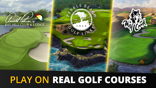 A thrilling golf game experience on mobile, capturing the essence and excitement of playing golf on lush, realistic courses.