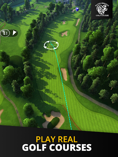 A thrilling golf game experience on mobile, capturing the essence and excitement of playing golf on lush, realistic courses.