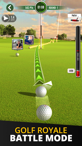 A thrilling golf game experience on mobile, capturing the essence and excitement of playing golf on lush, realistic courses.