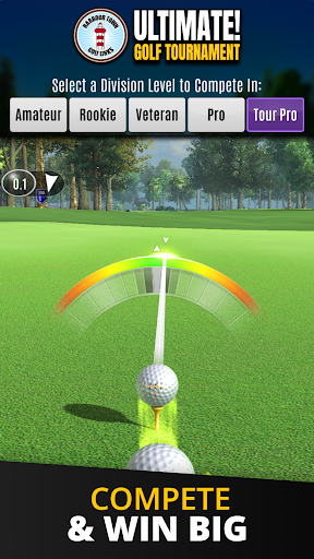 A thrilling golf game experience on mobile, capturing the essence and excitement of playing golf on lush, realistic courses.