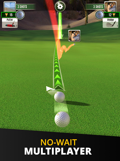 A thrilling golf game experience on mobile, capturing the essence and excitement of playing golf on lush, realistic courses.