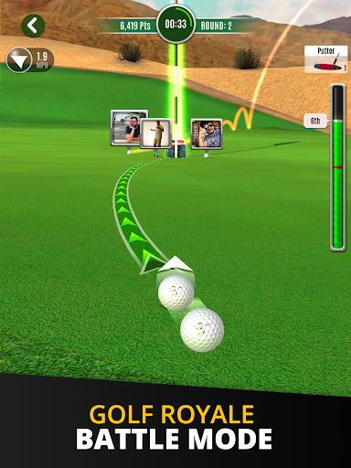 A thrilling golf game experience on mobile, capturing the essence and excitement of playing golf on lush, realistic courses.