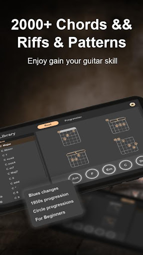 A passionate guitarist immersed in learning, capturing the excitement and dedication of mastering the guitar.