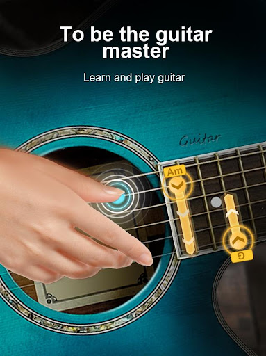 A passionate guitarist immersed in learning, capturing the excitement and dedication of mastering the guitar.