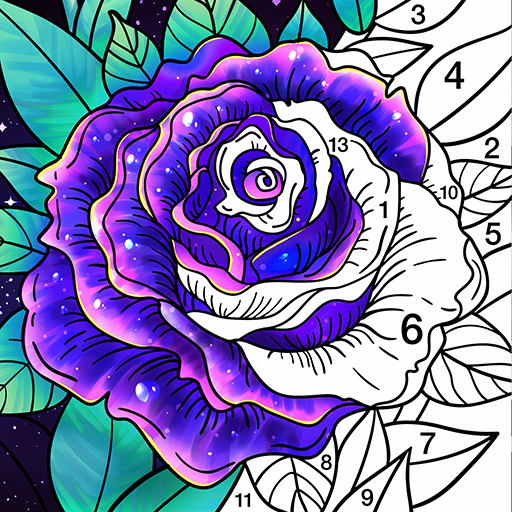 A vibrant and soothing digital coloring experience, offering stress relief and creative expression.