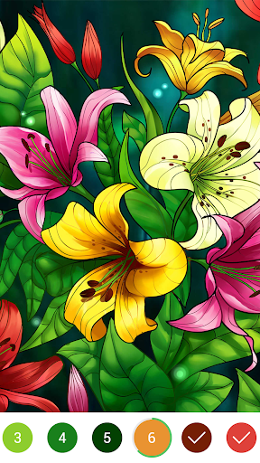 A vibrant and soothing digital coloring experience, offering stress relief and creative expression.