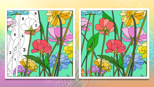 A vibrant and soothing digital coloring experience, offering stress relief and creative expression.