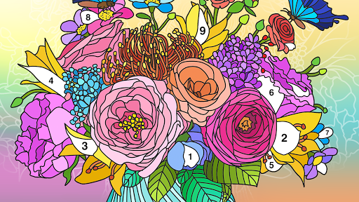 A vibrant and soothing digital coloring experience, offering stress relief and creative expression.