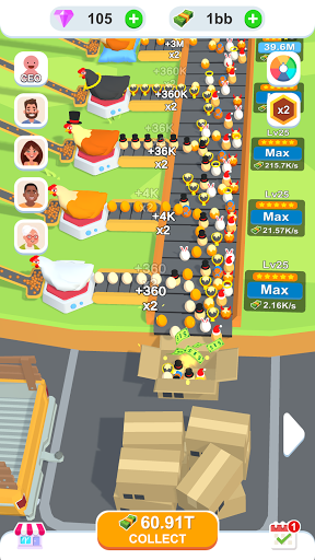 A vibrant and bustling egg factory, filled with colorful eggs and busy workers, representing the excitement and strategy of managing your own egg empire in Idle Egg Factory.