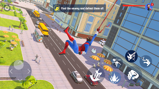 A thrilling image of a superhero swinging through a city, symbolizing adventure and excitement.