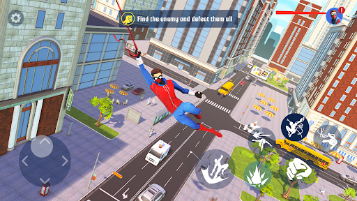 A thrilling image of a superhero swinging through a city, symbolizing adventure and excitement.