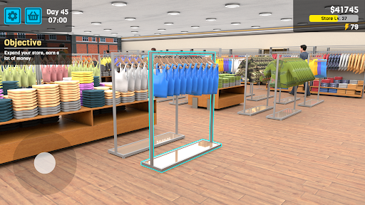 A lively and bustling supermarket scene filled with vibrant fashion items, capturing the excitement and creativity of the Supermarket Fashion Simulator game.