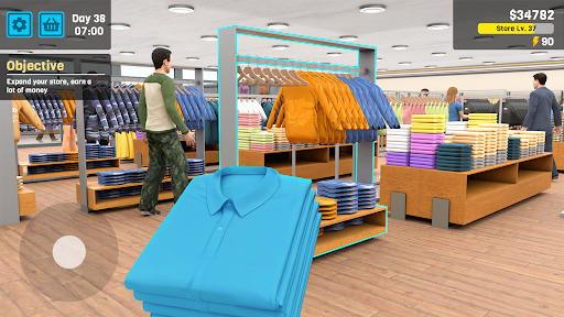 A lively and bustling supermarket scene filled with vibrant fashion items, capturing the excitement and creativity of the Supermarket Fashion Simulator game.