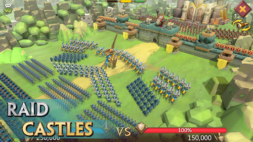 A thrilling battle scene from Lords Mobile, showcasing heroes clashing in an epic strategic fight, capturing the excitement and intensity of the game.