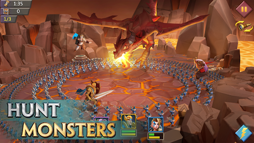 A thrilling battle scene from Lords Mobile, showcasing heroes clashing in an epic strategic fight, capturing the excitement and intensity of the game.