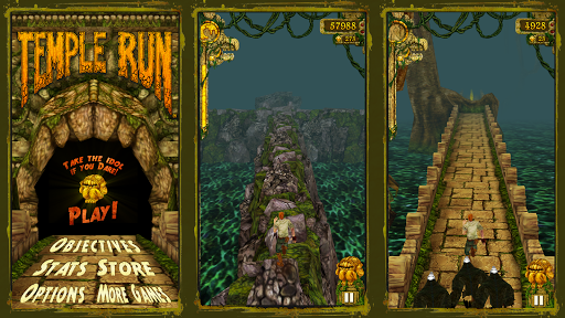 A thrilling chase through ancient ruins, capturing the essence of adventure and excitement in Temple Run.