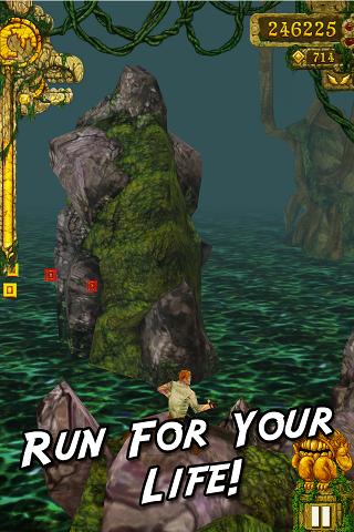 A thrilling chase through ancient ruins, capturing the essence of adventure and excitement in Temple Run.