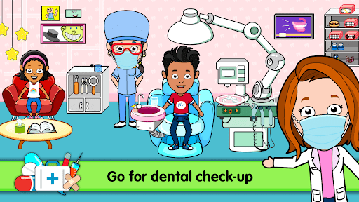 A vibrant and colorful digital illustration of children playing doctor in a hospital setting, capturing the essence of creativity, learning, and fun.