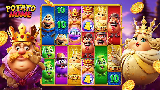 A vibrant and thrilling visual of a mobile screen with colorful slot machines, coins, and jackpots, capturing the essence of excitement and fortune.