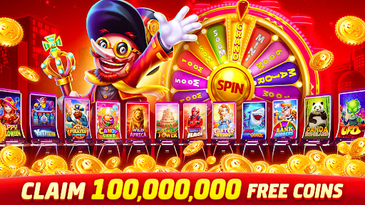 A vibrant and thrilling visual of a mobile screen with colorful slot machines, coins, and jackpots, capturing the essence of excitement and fortune.