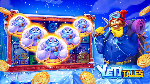 A vibrant and thrilling visual of a mobile screen with colorful slot machines, coins, and jackpots, capturing the essence of excitement and fortune.