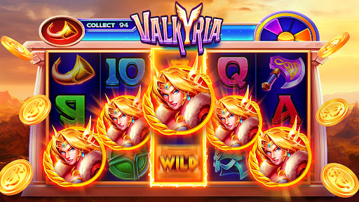 A vibrant and thrilling visual of a mobile screen with colorful slot machines, coins, and jackpots, capturing the essence of excitement and fortune.