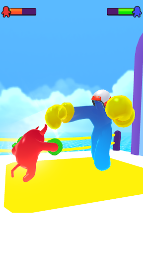 A colorful and dynamic scene from Blob Clash, showcasing strategic gameplay with vibrant blob characters making their move on the game board, illustrating the excitement and challenge of the game.