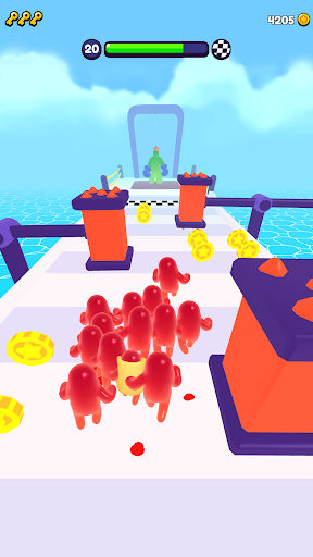 A colorful and dynamic scene from Blob Clash, showcasing strategic gameplay with vibrant blob characters making their move on the game board, illustrating the excitement and challenge of the game.