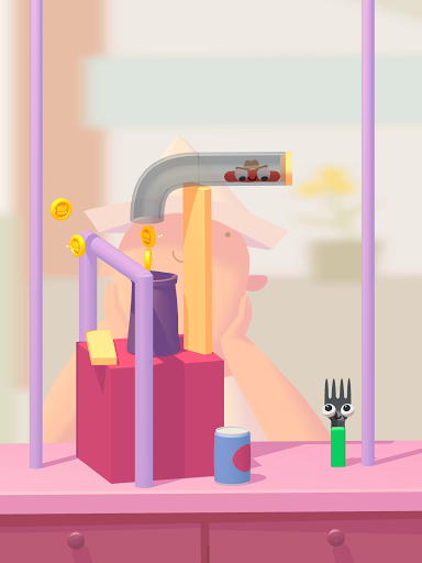 A vibrant and colorful depiction of a playful sausage navigating a maze with a fork, symbolizing the fun and challenge of the Fork N Sausage game.