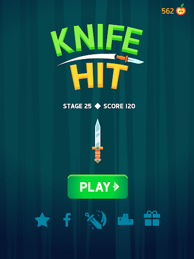 A thrilling moment of precision and skill in the Knife Hit game, showcasing the excitement of knife throwing.