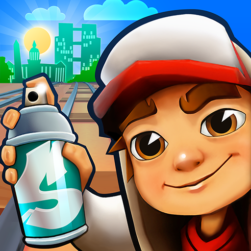 A thrilling chase through vibrant subway landscapes, capturing the excitement and adventure of the Subway Surfers game.