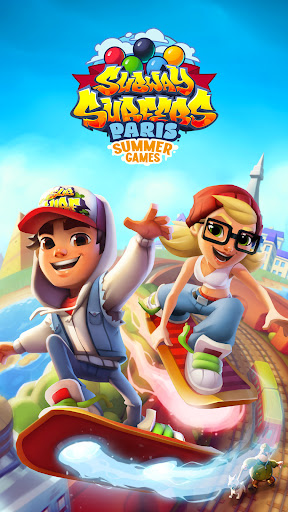 A thrilling chase through vibrant subway landscapes, capturing the excitement and adventure of the Subway Surfers game.