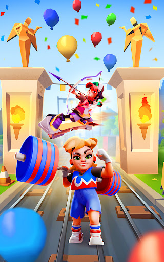 A thrilling chase through vibrant subway landscapes, capturing the excitement and adventure of the Subway Surfers game.