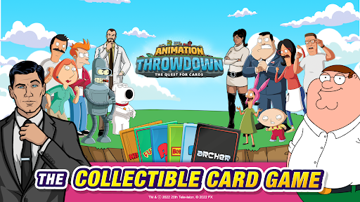 A vibrant and exciting card battle scene featuring animated characters from popular TV shows, capturing the essence of strategy and fun.