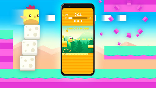 A vibrant, playful bird navigating through colorful obstacles, symbolizing fun and challenge in a mobile game.