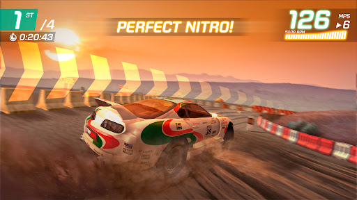 A thrilling race car speeding down a vibrant track, capturing the excitement and intensity of competitive racing.