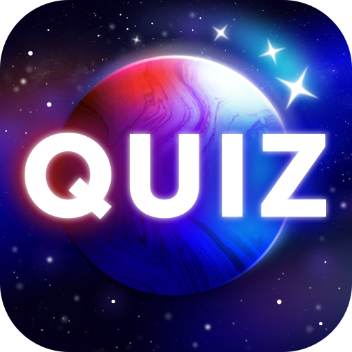 A vibrant and engaging atmosphere of Quiz Planet, filled with trivia questions and enthusiastic players, symbolizing the excitement and fun of learning through quizzes.