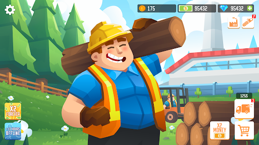 A vibrant depiction of a bustling lumber operation, capturing the essence of industry and growth, evoking a sense of adventure and entrepreneurial spirit.