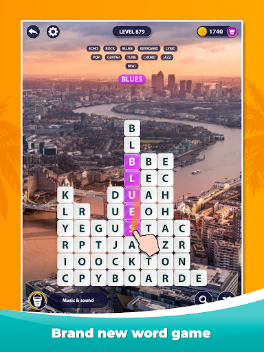 A joyful player immersed in a word puzzle adventure, experiencing a blend of challenge and excitement, akin to surfing through a sea of letters.