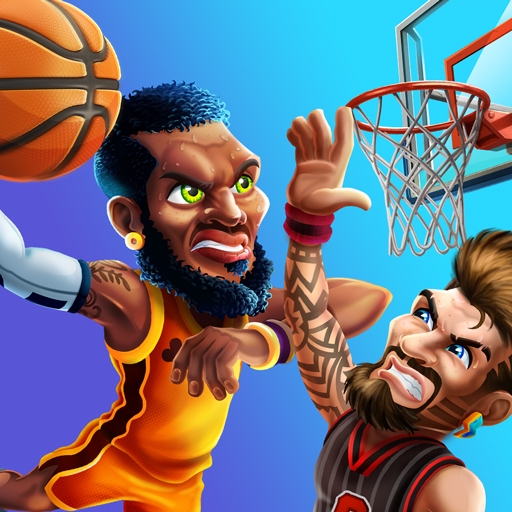 A thrilling basketball game with fast-paced action and competitive spirit, capturing the excitement of online multiplayer sports.