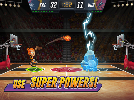 A thrilling basketball game with fast-paced action and competitive spirit, capturing the excitement of online multiplayer sports.