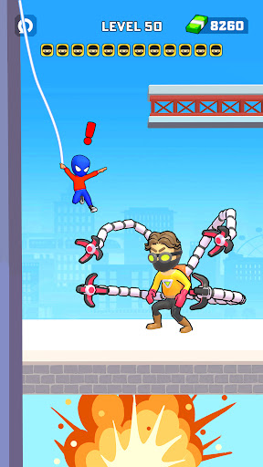 An exhilarating action-packed battle scene depicting a web-slinging superhero in the midst of an epic fight, capturing the thrill and excitement of the Web Heroes Fighting Game.