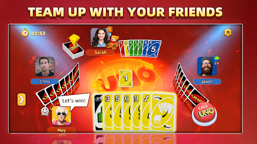 A lively, colorful digital card game scene, evoking nostalgia and excitement, representing the fun and competitive spirit of UNO.