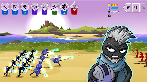 Epic battle of stick figures in a strategic warfare setting, capturing the excitement and tactical depth of Stick War 3.