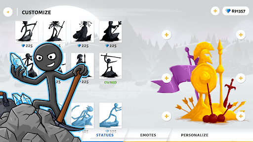 Epic battle of stick figures in a strategic warfare setting, capturing the excitement and tactical depth of Stick War 3.