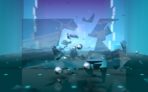 A captivating visual journey through the world of Smash Hit, where glass shatters in a symphony of colors, inviting players to immerse in its hypnotic rhythm.