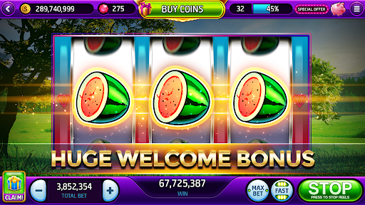 An exhilarating and vibrant experience of classic Las Vegas casino slots, capturing the thrill and anticipation of spinning the reels.