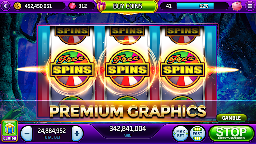 An exhilarating and vibrant experience of classic Las Vegas casino slots, capturing the thrill and anticipation of spinning the reels.